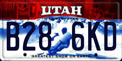 UT license plate B286KD