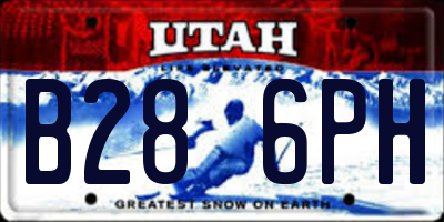 UT license plate B286PH