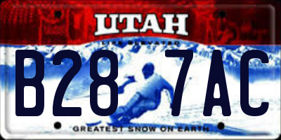 UT license plate B287AC