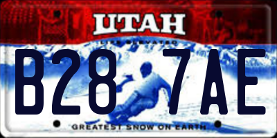 UT license plate B287AE