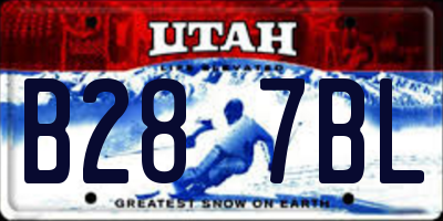 UT license plate B287BL