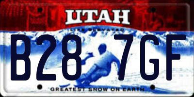 UT license plate B287GF