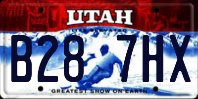 UT license plate B287HX