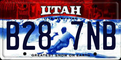 UT license plate B287NB