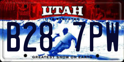 UT license plate B287PW