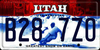 UT license plate B287ZO