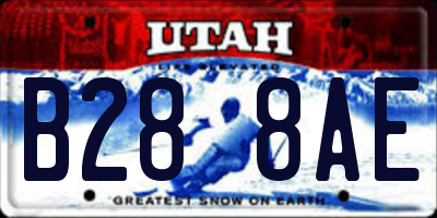 UT license plate B288AE