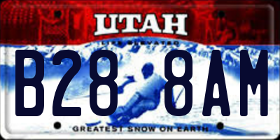 UT license plate B288AM