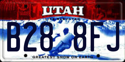 UT license plate B288FJ