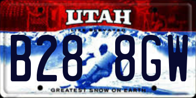 UT license plate B288GW