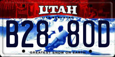 UT license plate B288OD