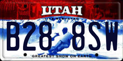 UT license plate B288SW