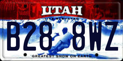 UT license plate B288WZ