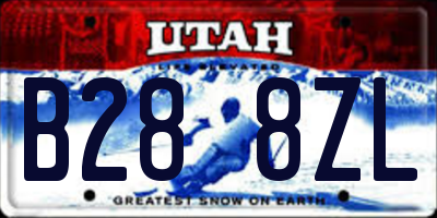 UT license plate B288ZL