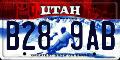 UT license plate B289AB
