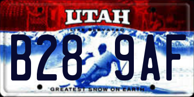UT license plate B289AF