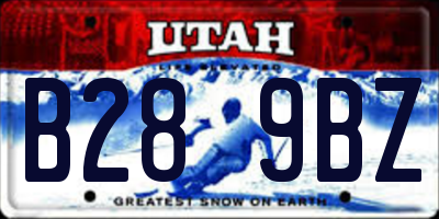 UT license plate B289BZ