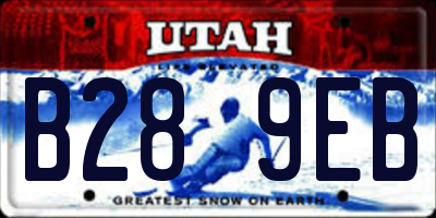 UT license plate B289EB