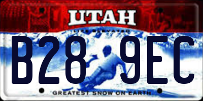 UT license plate B289EC