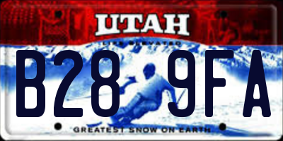 UT license plate B289FA