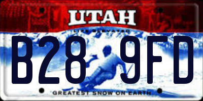 UT license plate B289FD