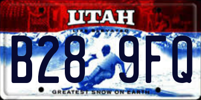 UT license plate B289FQ