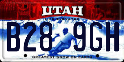 UT license plate B289GH