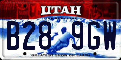 UT license plate B289GW