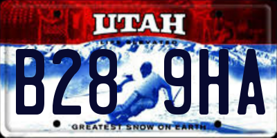 UT license plate B289HA