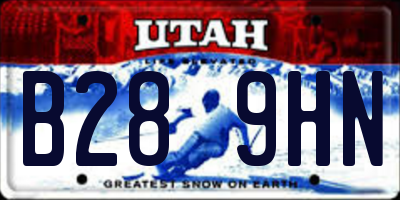 UT license plate B289HN