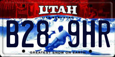 UT license plate B289HR