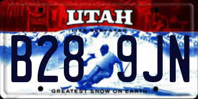 UT license plate B289JN