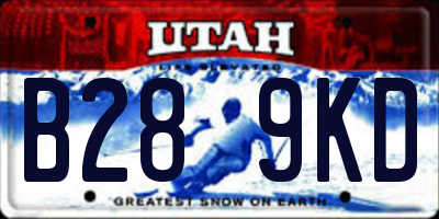 UT license plate B289KD