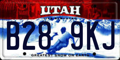 UT license plate B289KJ