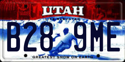 UT license plate B289ME