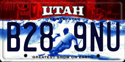 UT license plate B289NU