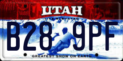 UT license plate B289PF