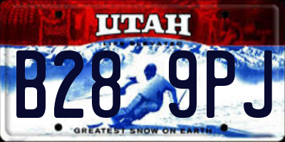 UT license plate B289PJ