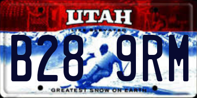 UT license plate B289RM