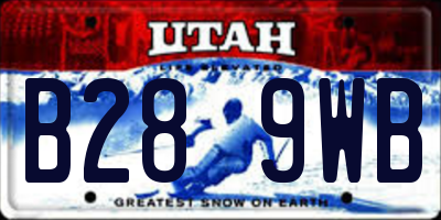 UT license plate B289WB