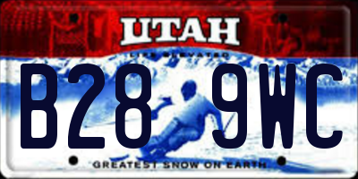 UT license plate B289WC