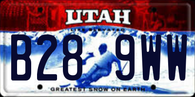 UT license plate B289WW