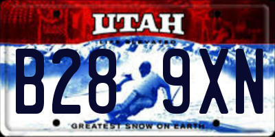 UT license plate B289XN