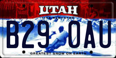 UT license plate B290AU
