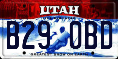 UT license plate B290BD