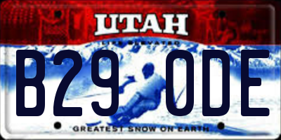 UT license plate B290DE