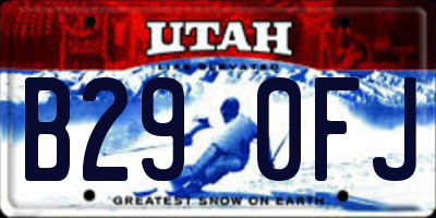 UT license plate B290FJ