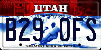 UT license plate B290FS