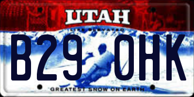 UT license plate B290HK