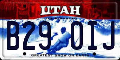 UT license plate B290IJ
